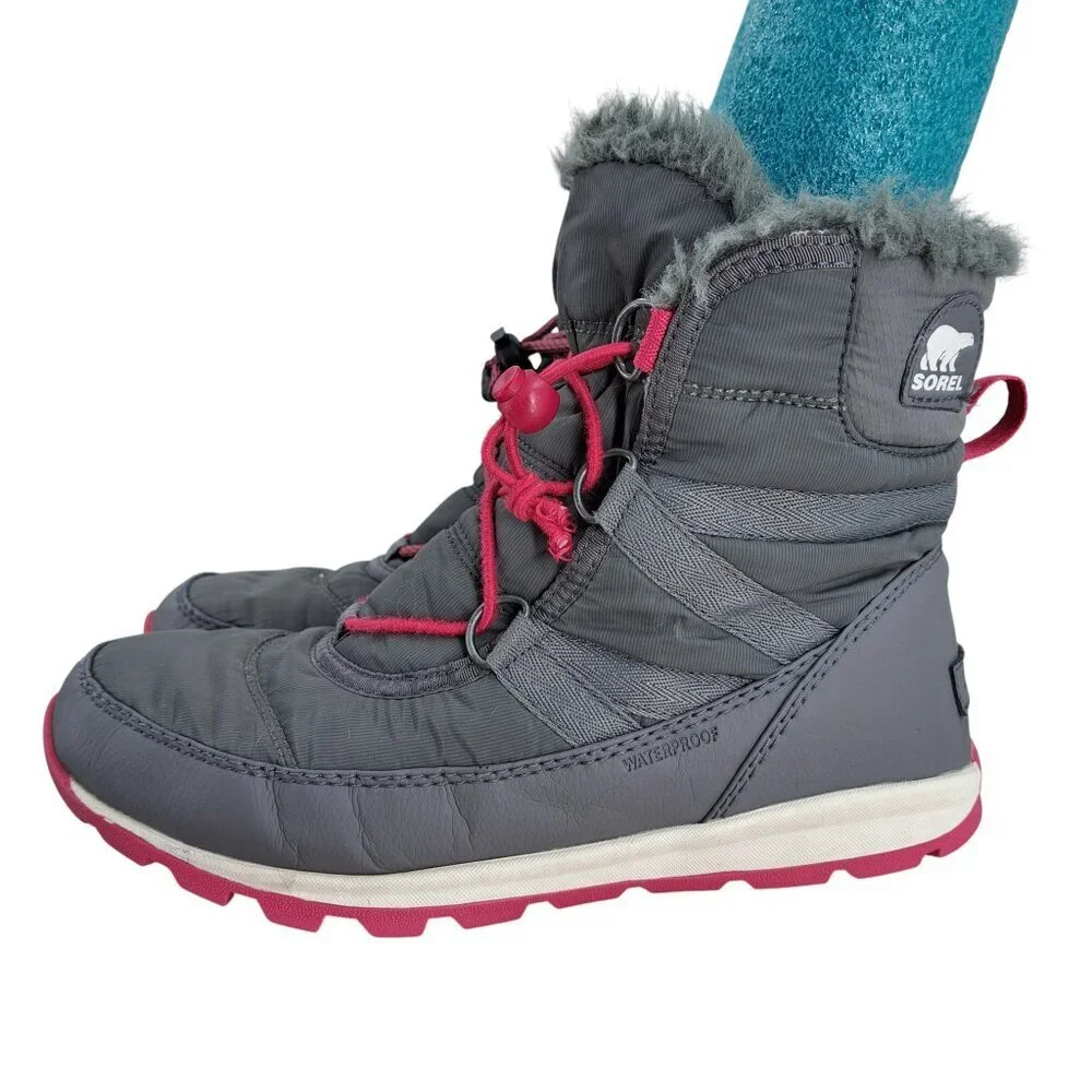 Sorel Whitney Short Pull On Waterproof Winter Boots Size 6 Youth Womens 7.5